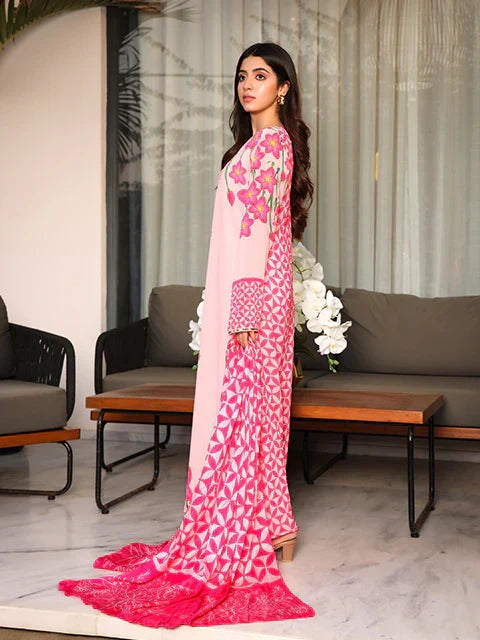 Afsheen Pink Printed 3PC