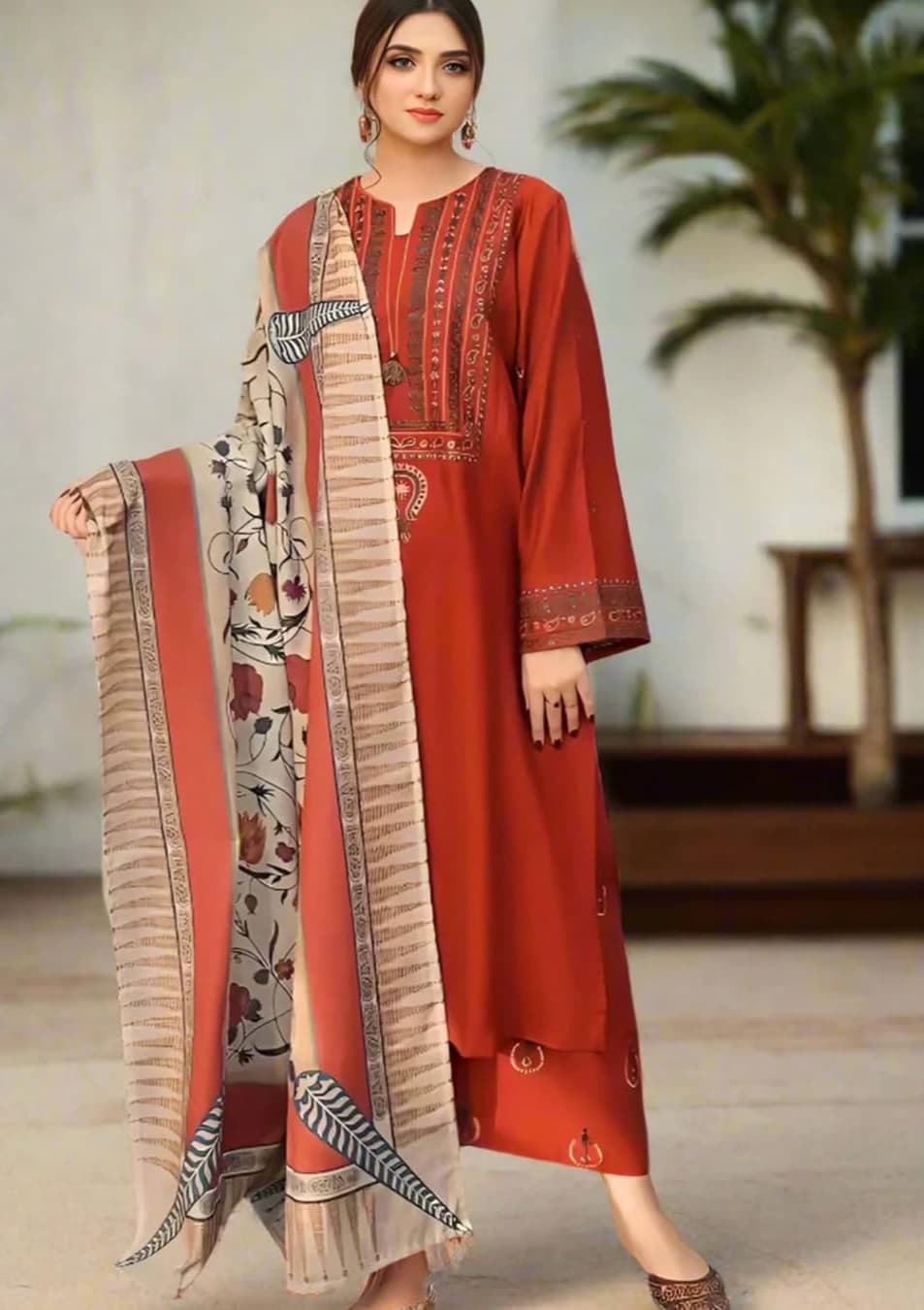 Ayat - 3PC Embroidered Ensemble with Digital Dupatta