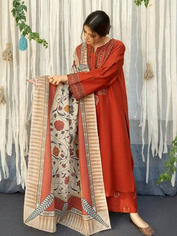 Ayat - 3PC Embroidered Ensemble with Digital Dupatta